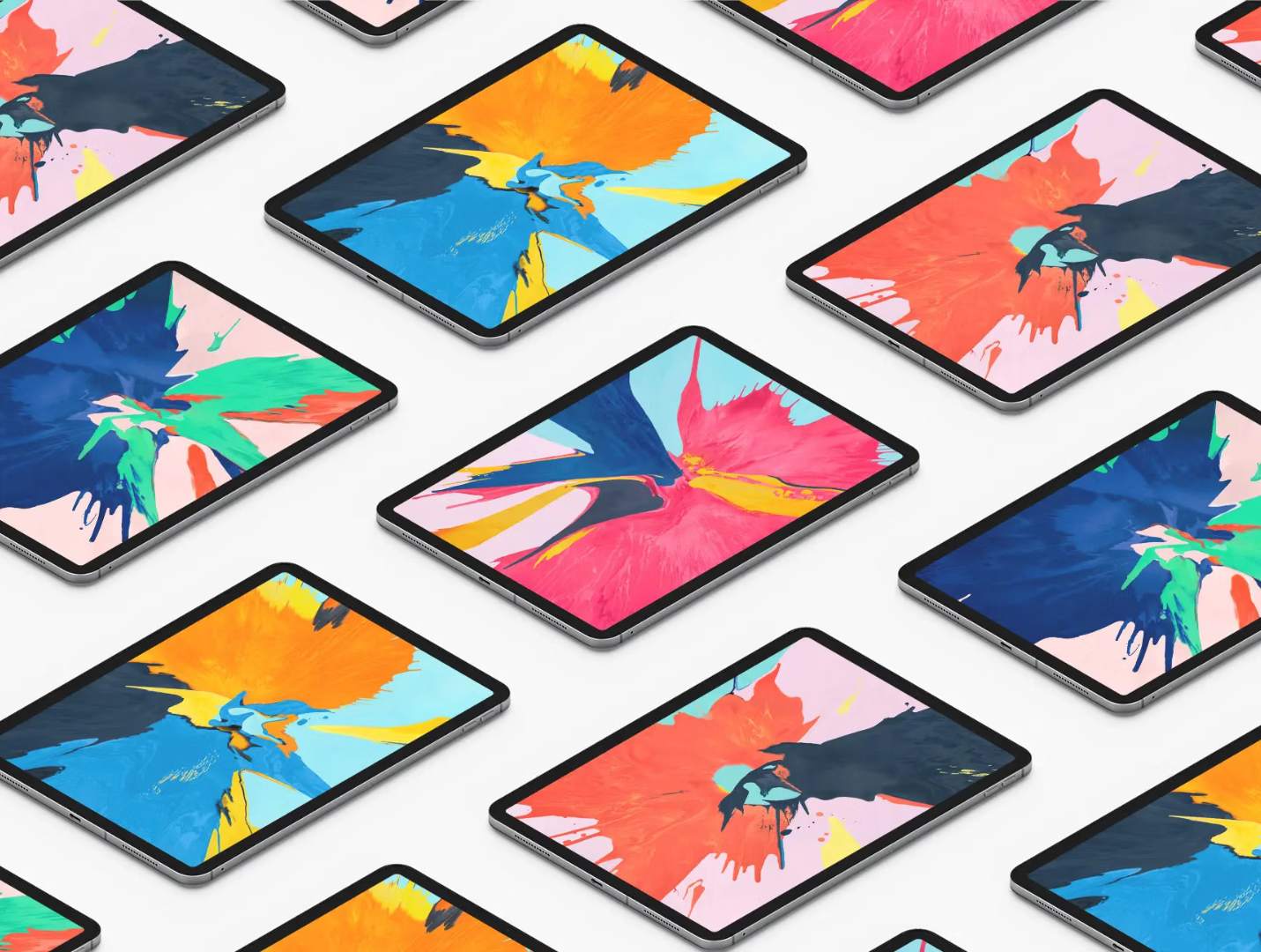 iPad Pro 等距模型展示样机
