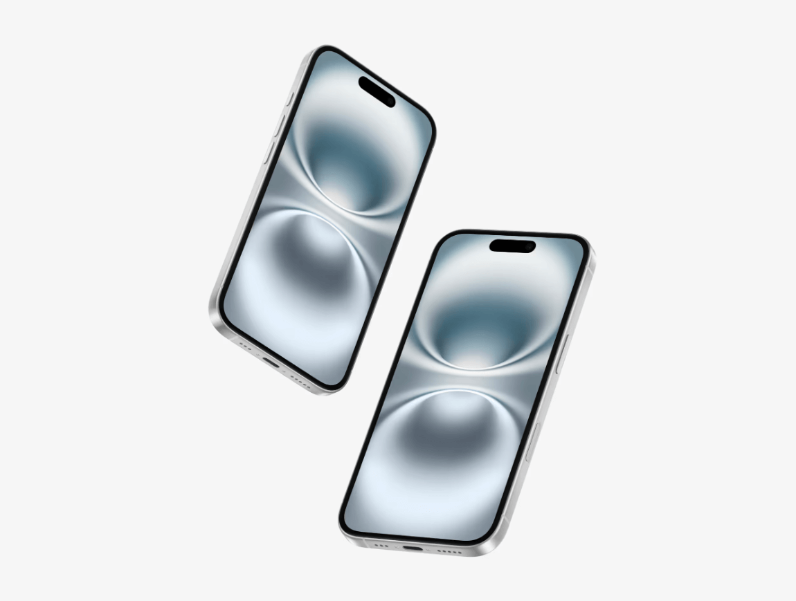 5款不同色彩的iPhone 16展示样机