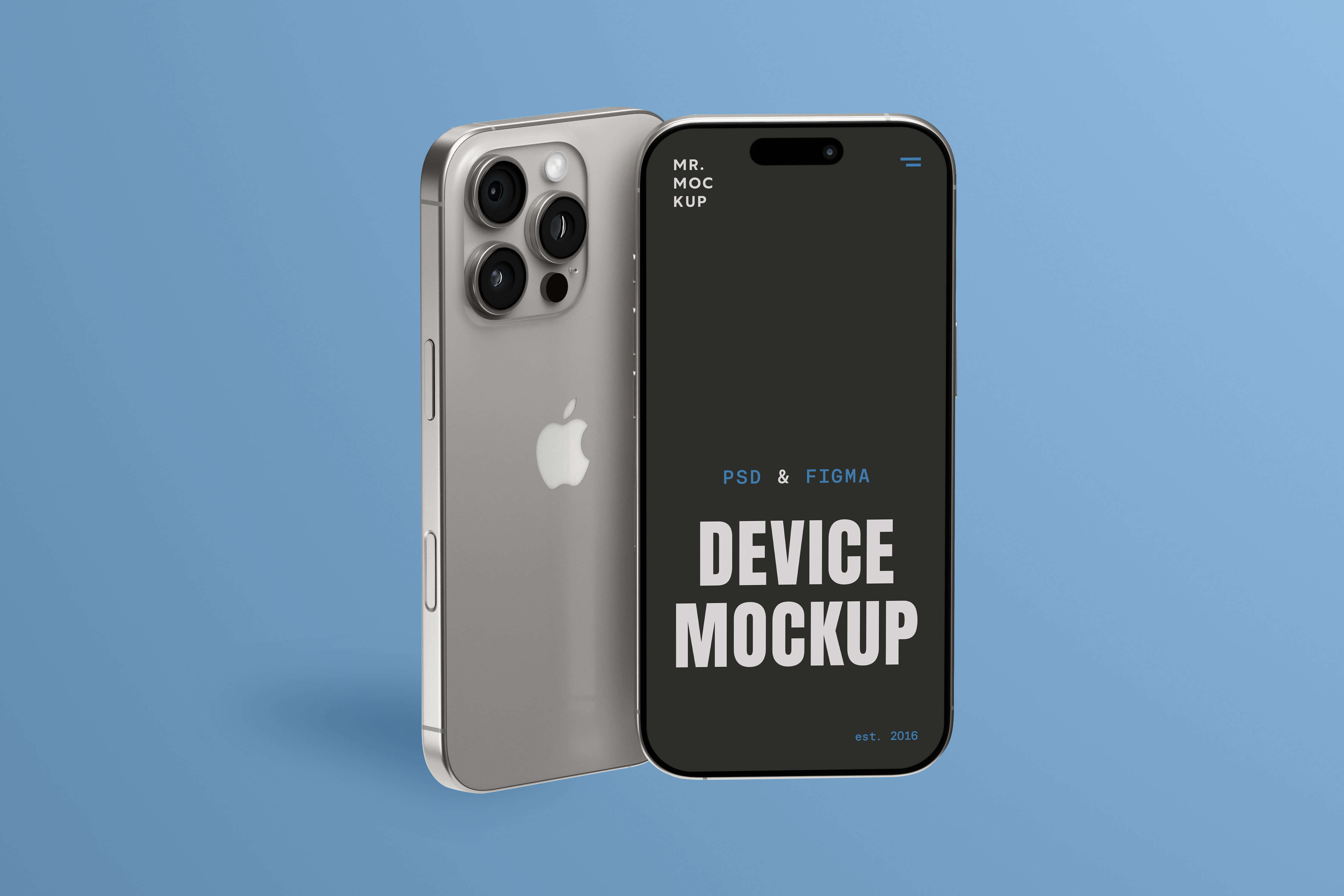 两款 iPhone 16 Pro 正面立式展示样机