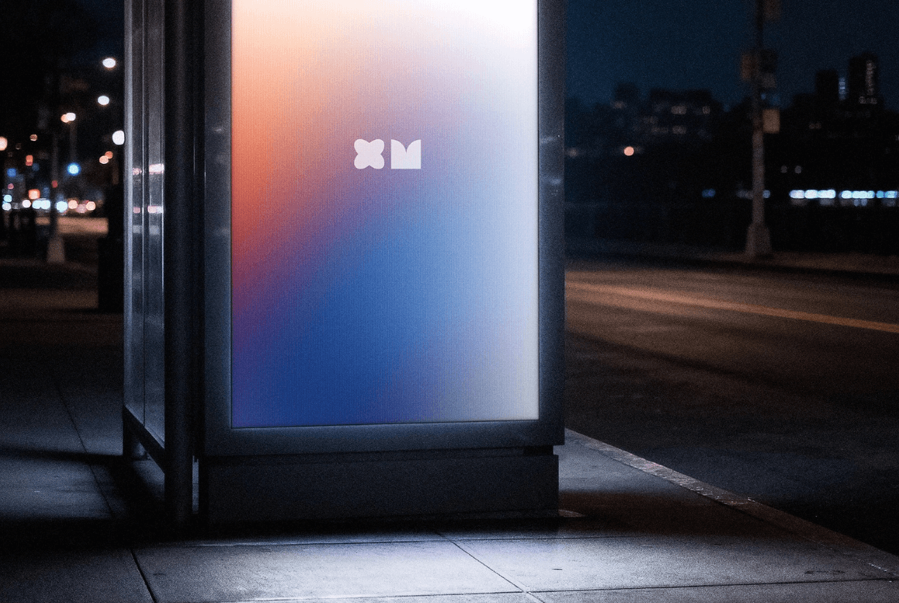 公交车站垂直屏幕展示样机