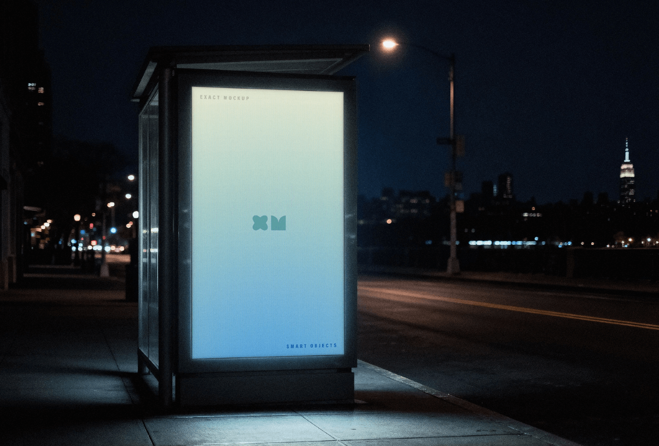 公交车站垂直屏幕展示样机